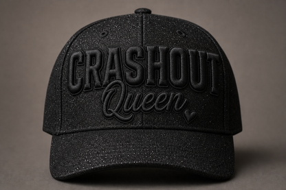 Black Glitter Embroidered Cap