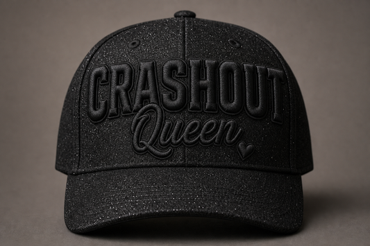 Black Glitter Embroidered Cap
