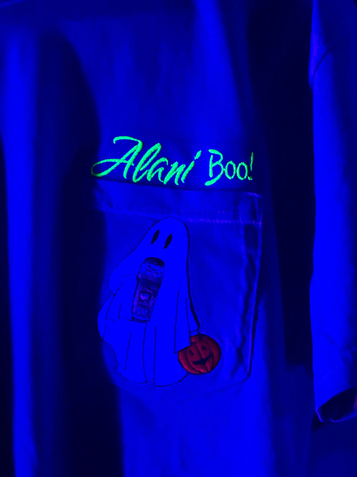 “Alani Boo” Witches Brew embroidered pocket tshirt