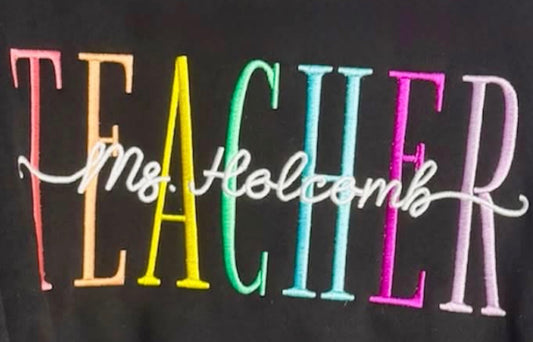 “Custom Embroidered Teacher Mockneck”